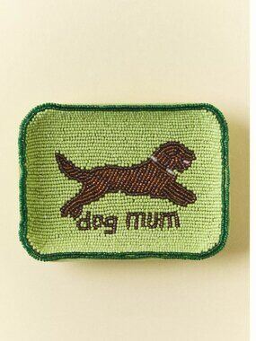 Anthropologie Fiona Dog Mom Beaded Tray Mini Jewelry Trinket NEW
